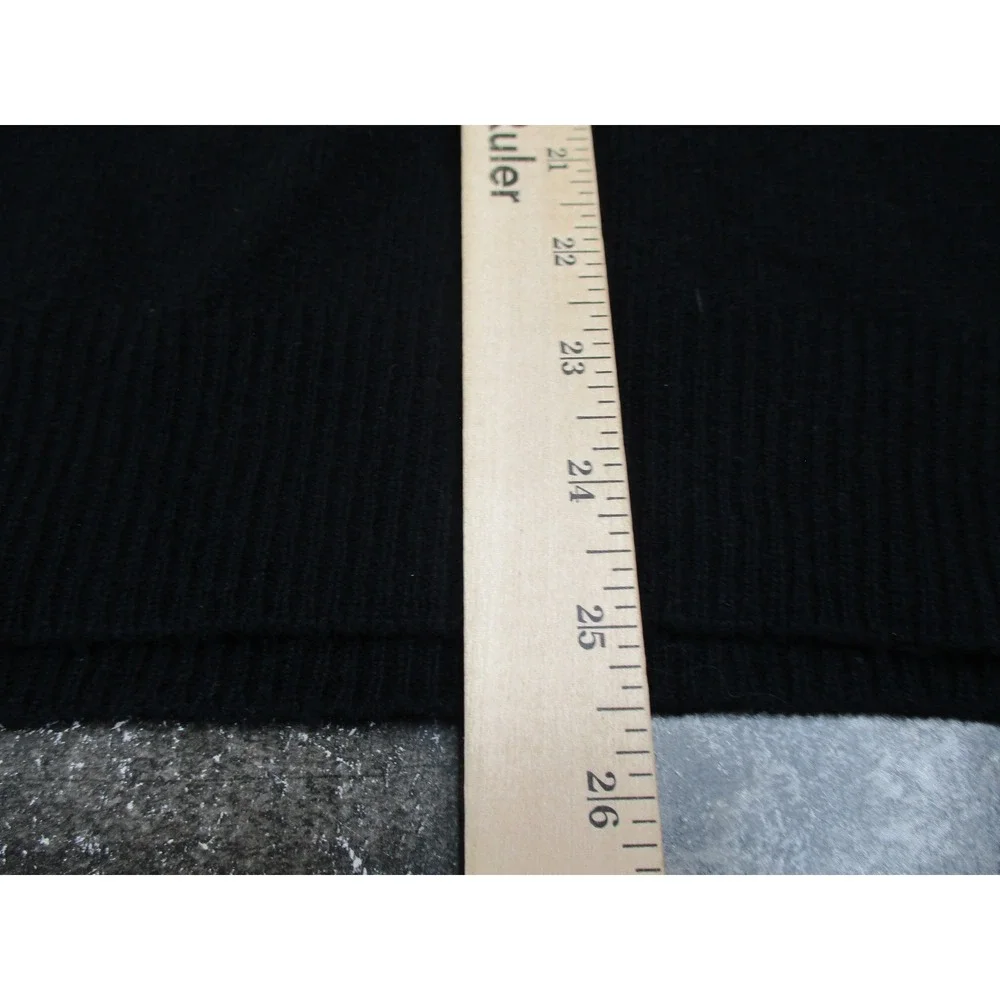 Polo Ralph Lauren Sweater Mens Large Black Lambs Wool V Neck Pullover Luxury